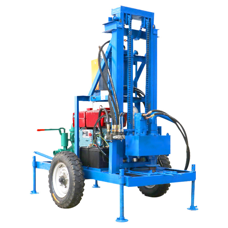 200m 300m drilling depth pneumatic DTH crawler drilling rig for water well drilling rig machine driven by diesel engine