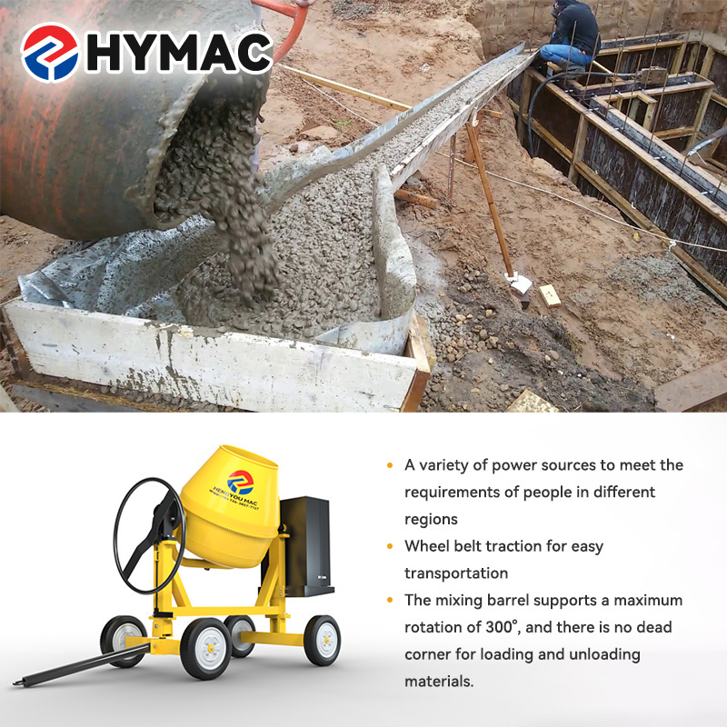 500 litre mini concrete mixer Diesel  Gasoline Powered manual rotating 1 yard concrete mixers cement mixer