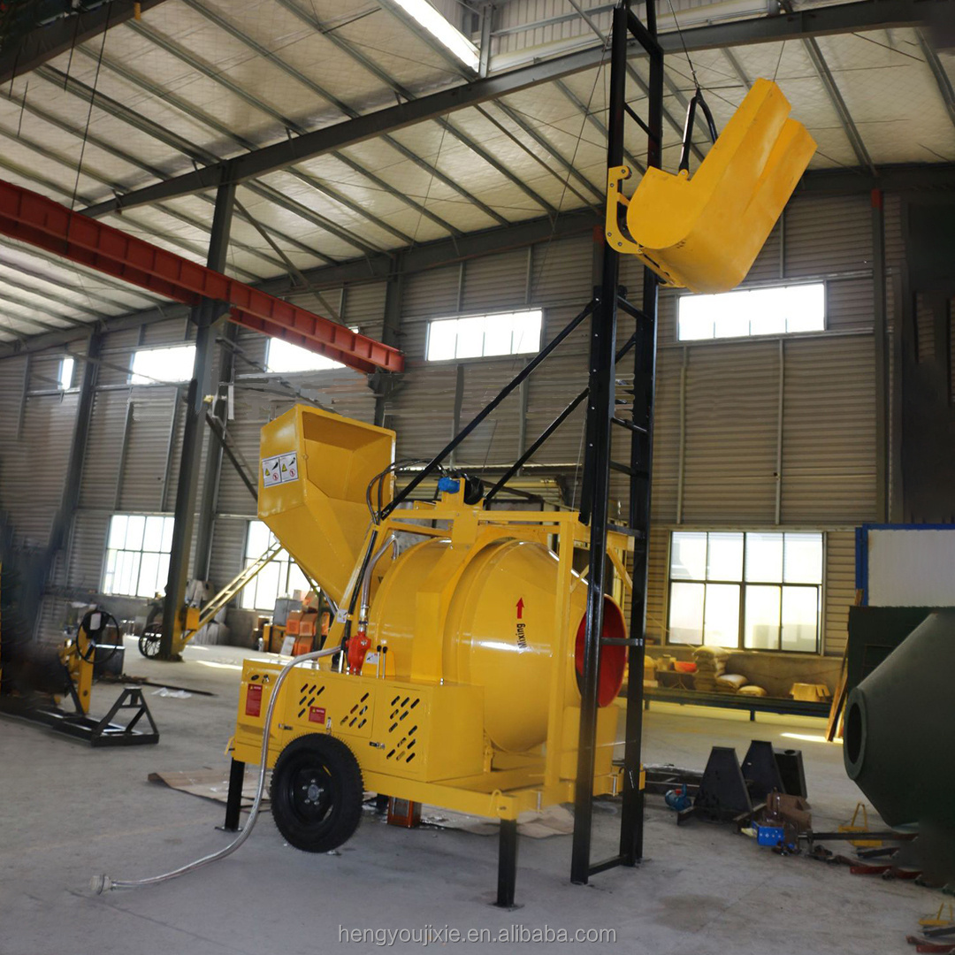 Diesel Mobile Mini Portable Concrete Cement Mixer Machine 500l 750l 350l cement mixer self loading concrete mixer