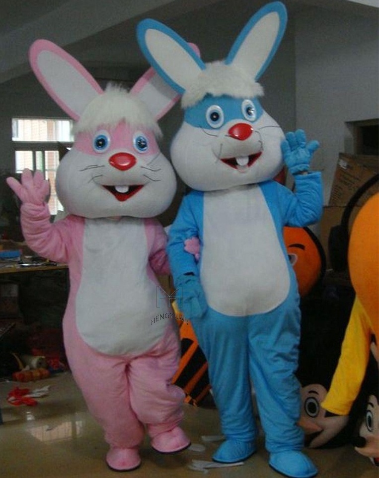 Hengyuan Factory Cheap Price Gray Easter Bunny Mascot Costume  Inflatable Rabbit Mascot Costume For Adult