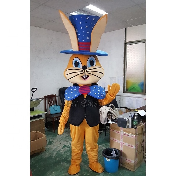 Hengyuan Easter Bunny Mascot Rabbit Plush Animal Costume Party Bunny Animal Cartoon Mascot Customized Adult Bunny Mascot Costume