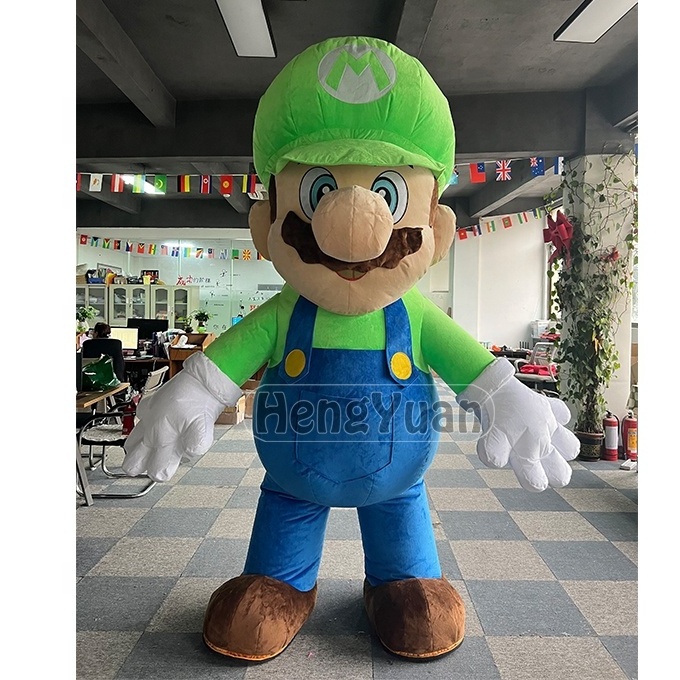 Hengyuan inflatable cartoon character super mario mascot costume for sale super mario costumes for holiday event