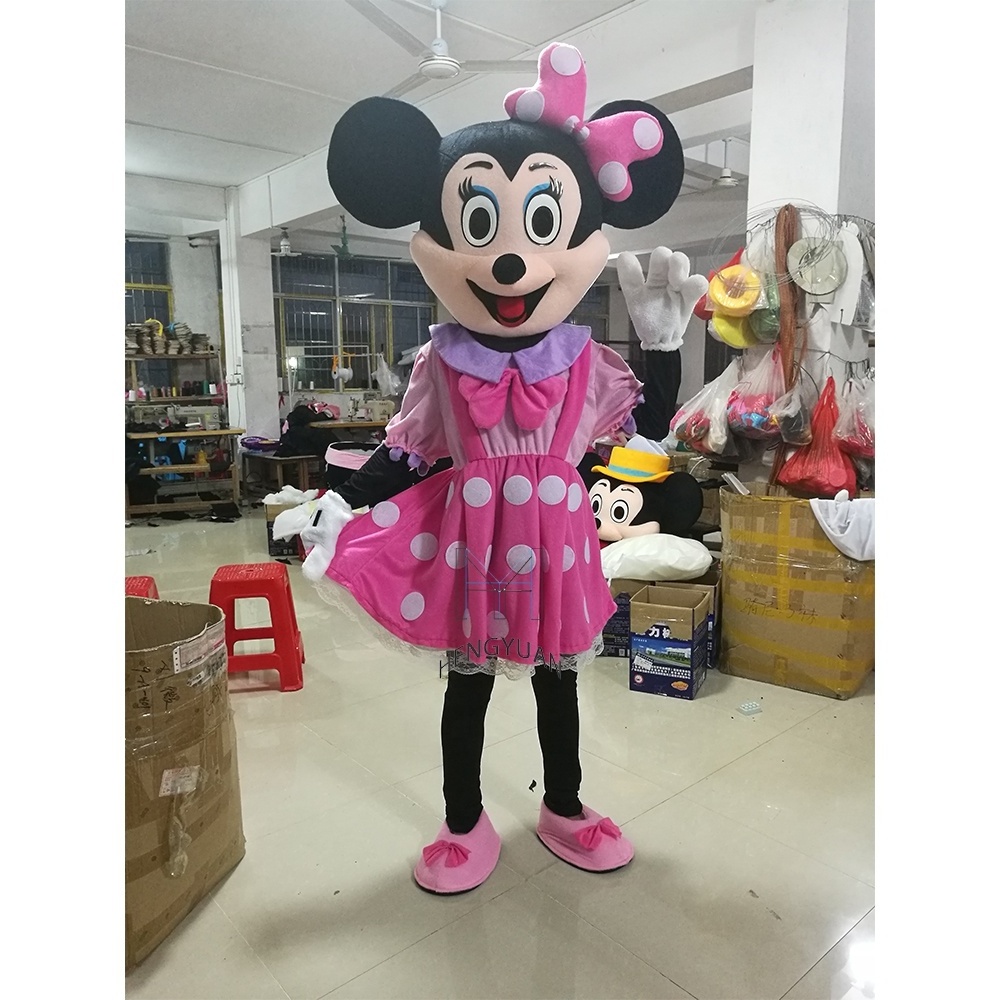 Hengyuan Factory Real Picture Adult Size Lovely Mickey And Minnie Cartoon Cosplay Mouse Mascot Costume For Sale