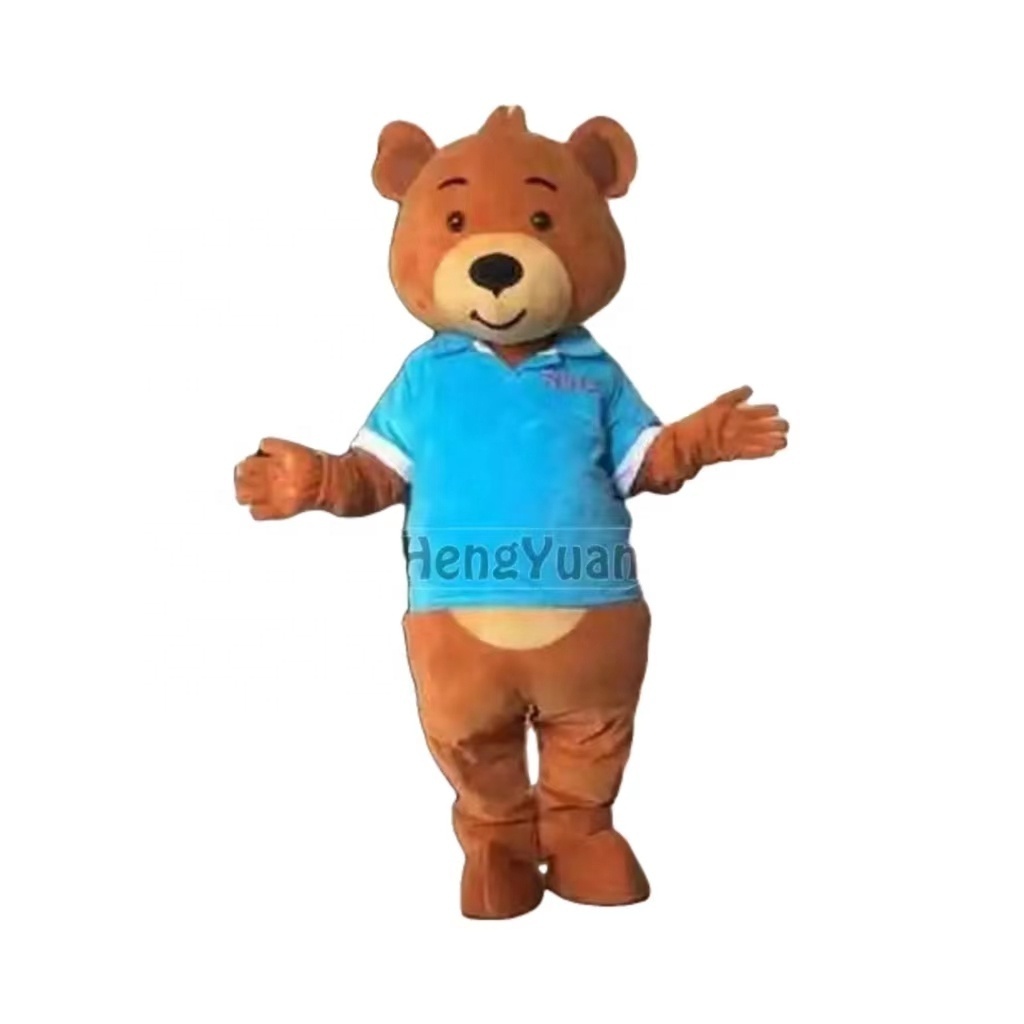 Hengyuan Custom Mascot Costume Blue T-shirt Bear Mascot Costume Lovely Bear Character Mascot Costume For Party