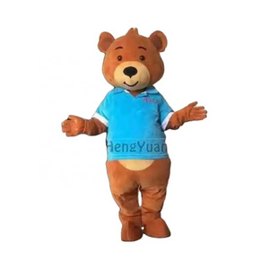 Hengyuan Custom Mascot Costume Blue T-shirt Bear Mascot Costume Lovely Bear Character Mascot Costume For Party