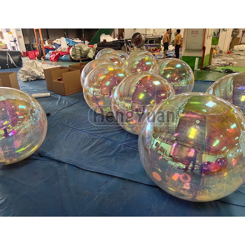 Hanging inflatable mirror ball disco shinny inflatable mirror balloon for decoration