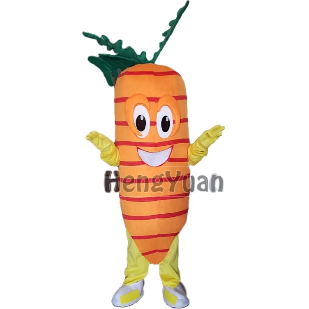 Hengyuan Vegetable Carrot Mascot Pepper Costume Halloween Party Cartoon Character Cosplay Fancy Party Dress Performance For Sale