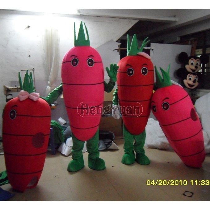 Hengyuan Vegetable Carrot Mascot Pepper Costume Halloween Party Cartoon Character Cosplay Fancy Party Dress Performance For Sale