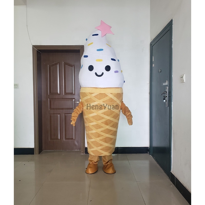 Hengyuan High Quality Cute Cartoon Food Mascot Costume IceCream Christmas Halloween Anime Game Mascot Costumes