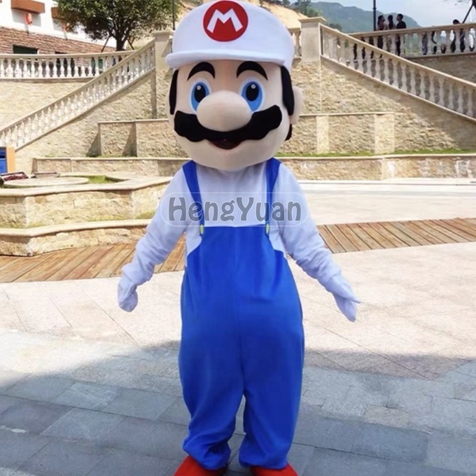 Hengyuan Mascot Manufacturers Custom Super Mario Mascot Cartoon Character Cosplay Mario Costume Christmas Party For Sale