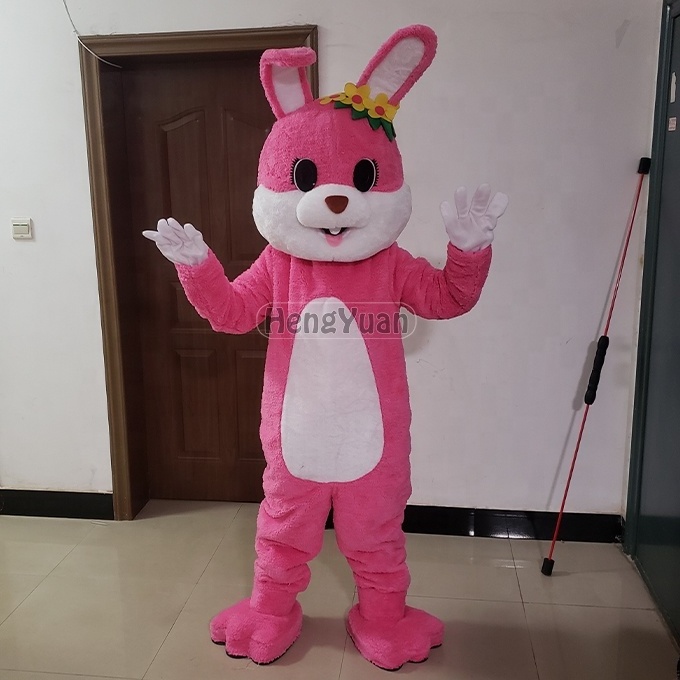 Hengyuan Easter Bunny Mascot Rabbit Plush Animal Costume Party Bunny Animal Cartoon Mascot Customized Adult Bunny Mascot Costume