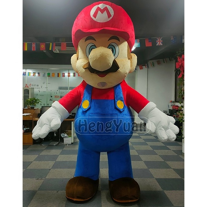 Hengyuan inflatable cartoon character super mario mascot costume for sale super mario costumes for holiday event