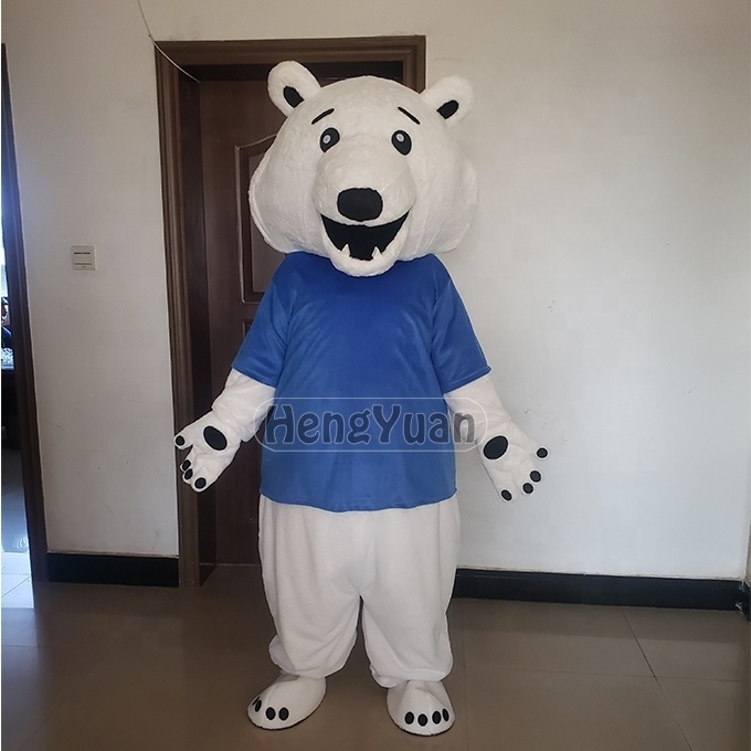 Hengyuan Custom Mascot Costume Blue T-shirt Bear Mascot Costume Lovely Bear Character Mascot Costume For Party