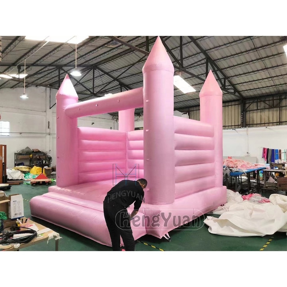 Hengyuan White Inflatable Wedding Bouncer Castle House / Jumping Moon Bounce Bridal Bounce For Wedding Party Rent