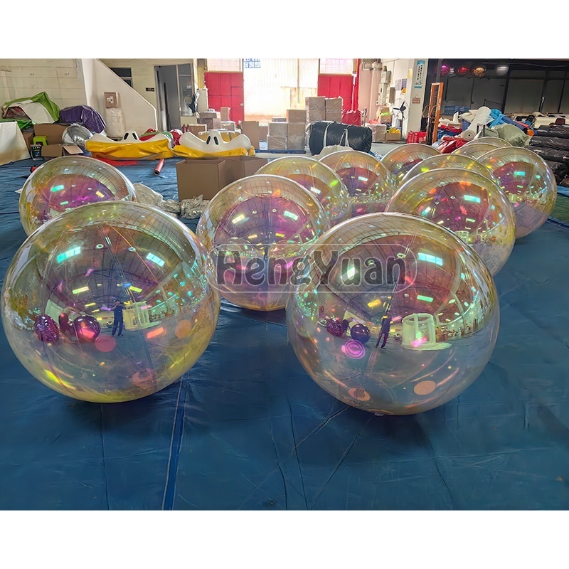 Hanging inflatable mirror ball disco shinny inflatable mirror balloon for decoration