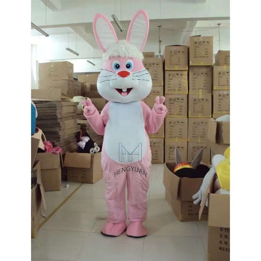 Hengyuan Factory Cheap Price Gray Easter Bunny Mascot Costume  Inflatable Rabbit Mascot Costume For Adult