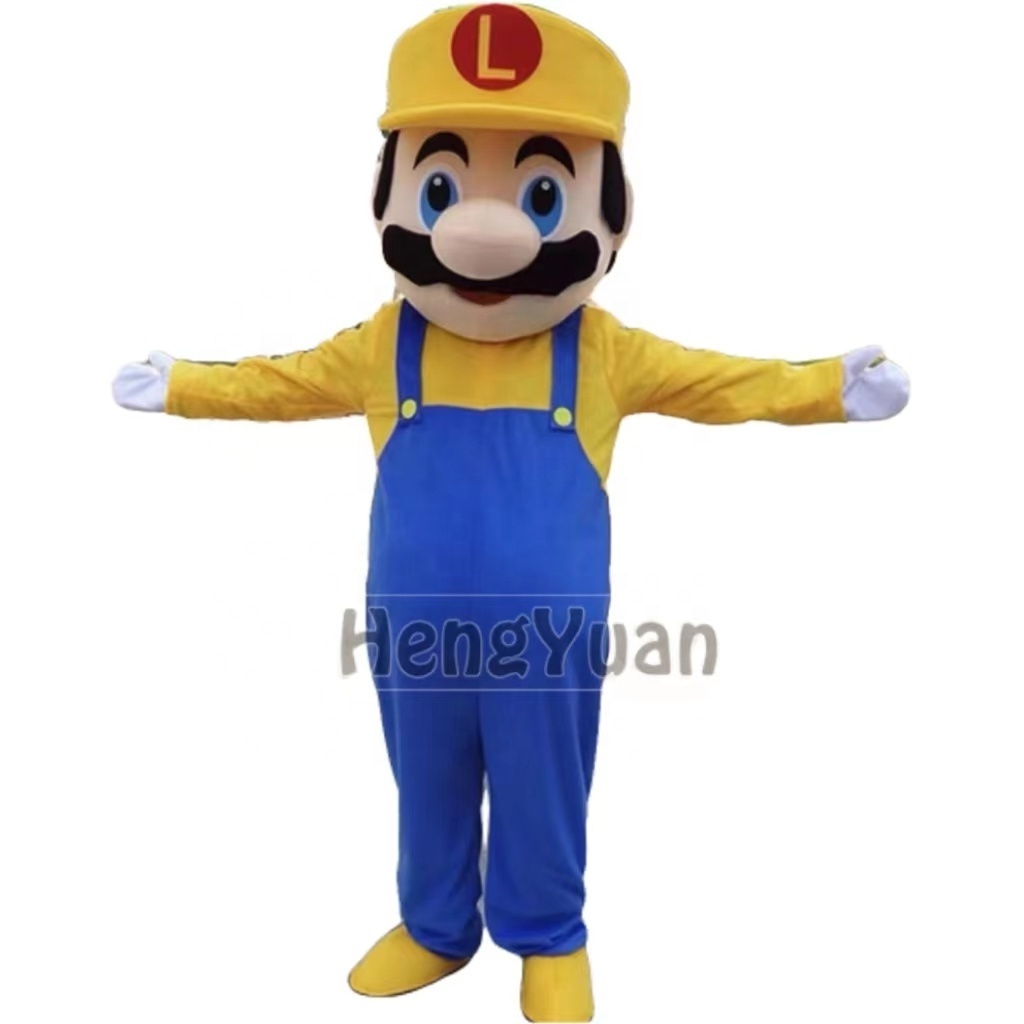 Hengyuan Mascot Manufacturers Custom Super Mario Mascot Cartoon Character Cosplay Mario Costume Christmas Party For Sale