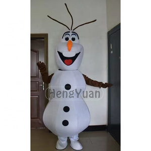 Hengyuan Olaf mascot costumes white snowman custom design mascot ,hot sell cartoon fur costumes