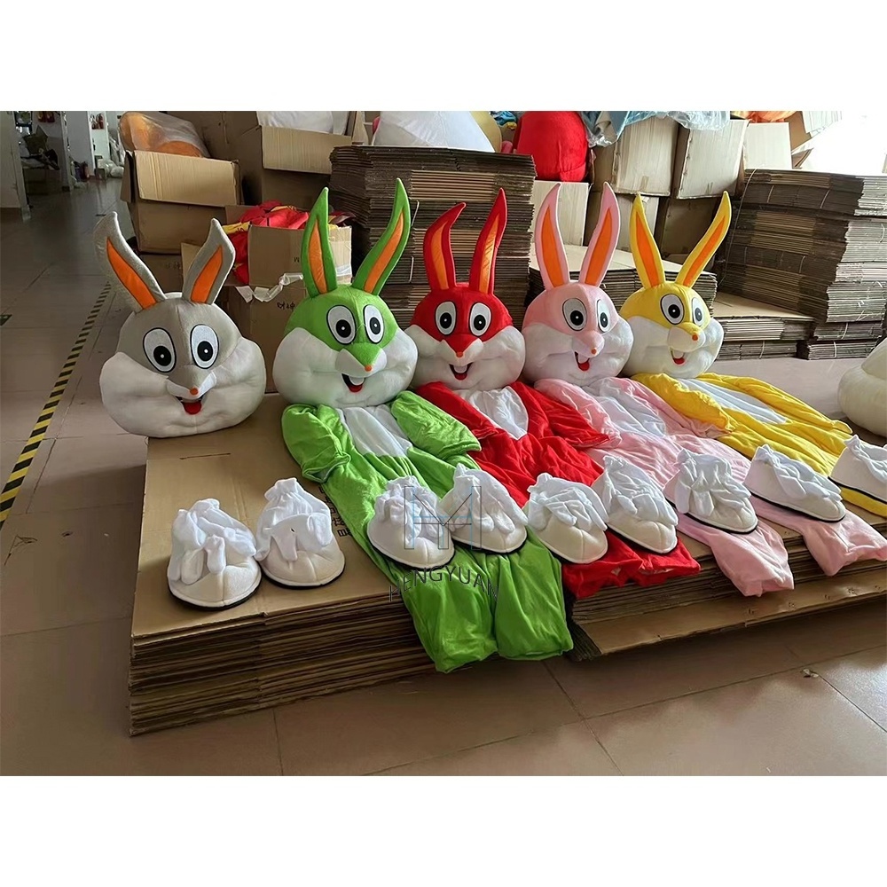 Hengyuan Factory Cheap Price Gray Easter Bunny Mascot Costume  Inflatable Rabbit Mascot Costume For Adult