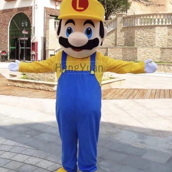 Hengyuan Mascot Manufacturers Custom Super Mario Mascot Cartoon Character Cosplay Mario Costume Christmas Party For Sale