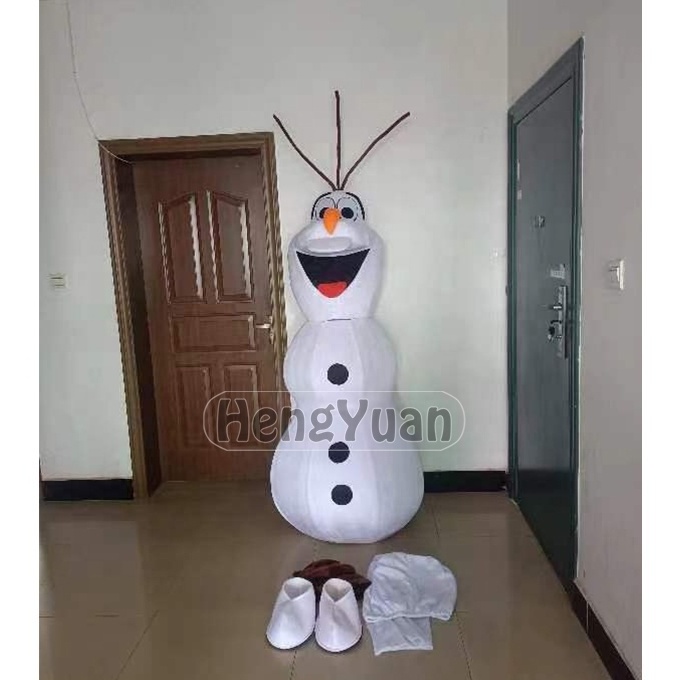 Hengyuan Olaf mascot costumes white snowman custom design mascot ,hot sell cartoon fur costumes