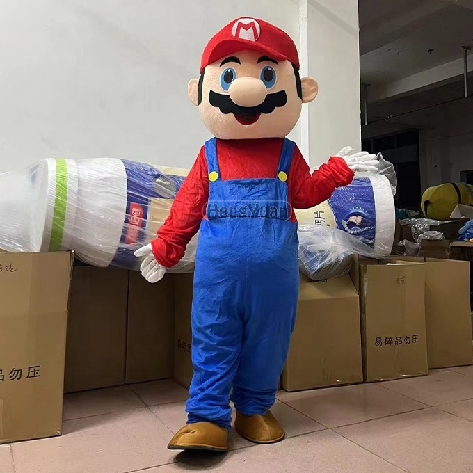 Hengyuan Cosplay Mascot Costume Super Mario Luigi Brothers Fancy Dress Up Party Cute Costume Beautiful Suit Party Event Adult