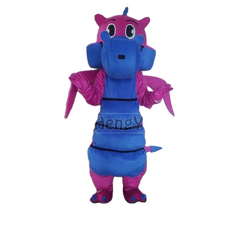 Hengyuan High quality  custom purple dragon Cosplay Mascot Costume Cartoon dinosaur Mascot Costumes for sale