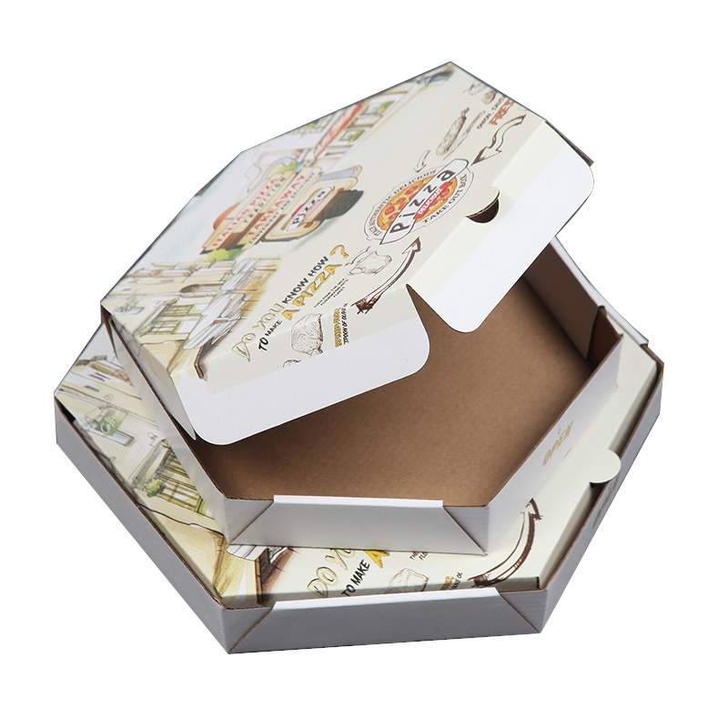 caja para pizza hexagonal 8/12/15 inch corrugated pizza box disposable takeaway pizza packing box