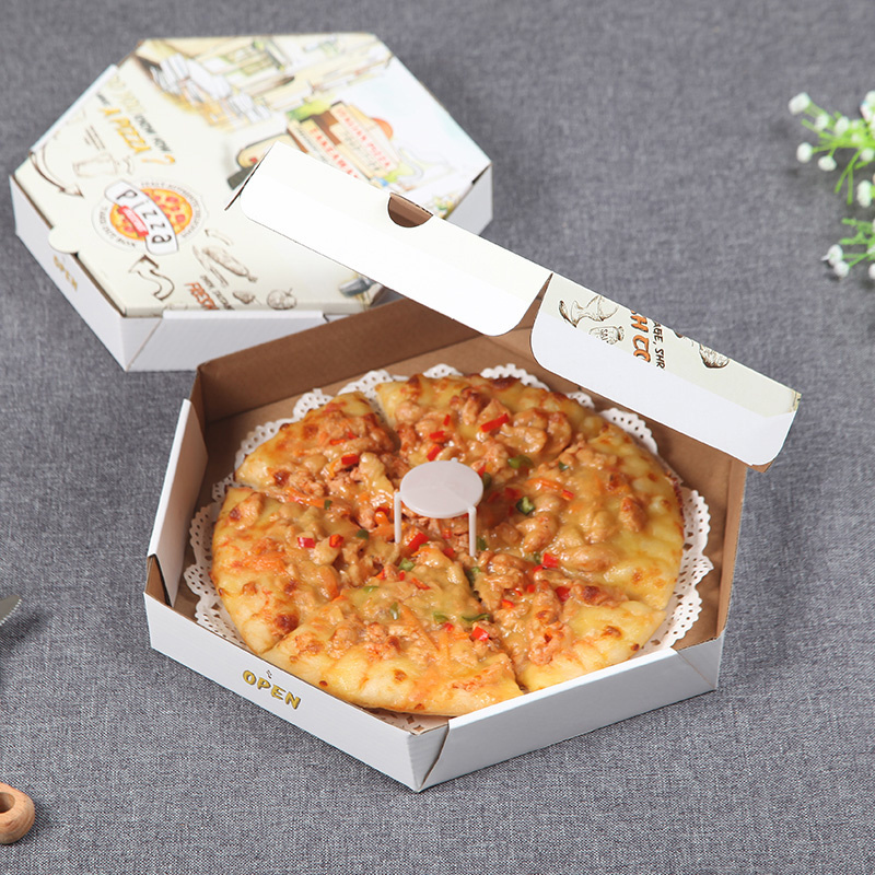 caja para pizza hexagonal 8/12/15 inch corrugated pizza box disposable takeaway pizza packing box