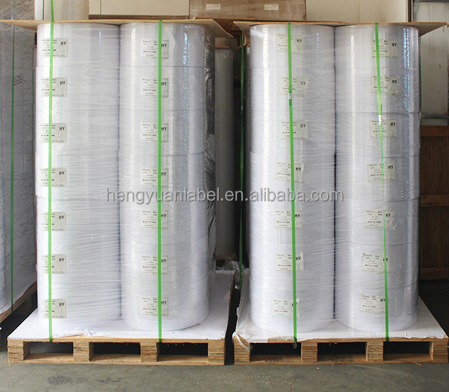 Self Adhesive 80gsm Semi Glossy Hotmelt/Acrylic Label Paper Jumbo Roll