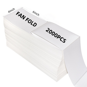 Waybill Sticker A6 Folded Thermal Label Sticker Paper 100x150 roll shipping Label 4x6 Fan Fold