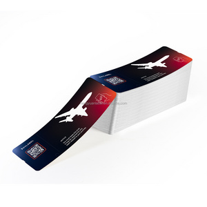 Airline Flight Ticket Custom Logo Design Direct Thermal Cardboard Paper Blank Airline Paper Boarding Pass Ticket