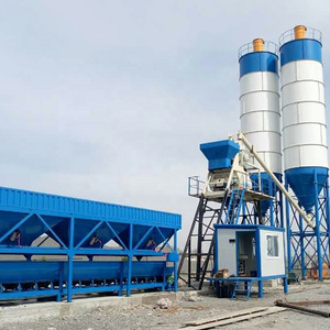 Official Manufacturer HZS50 50 m3/h Concrete Batching Plant With 4 Units Aggregate Storage Hopper