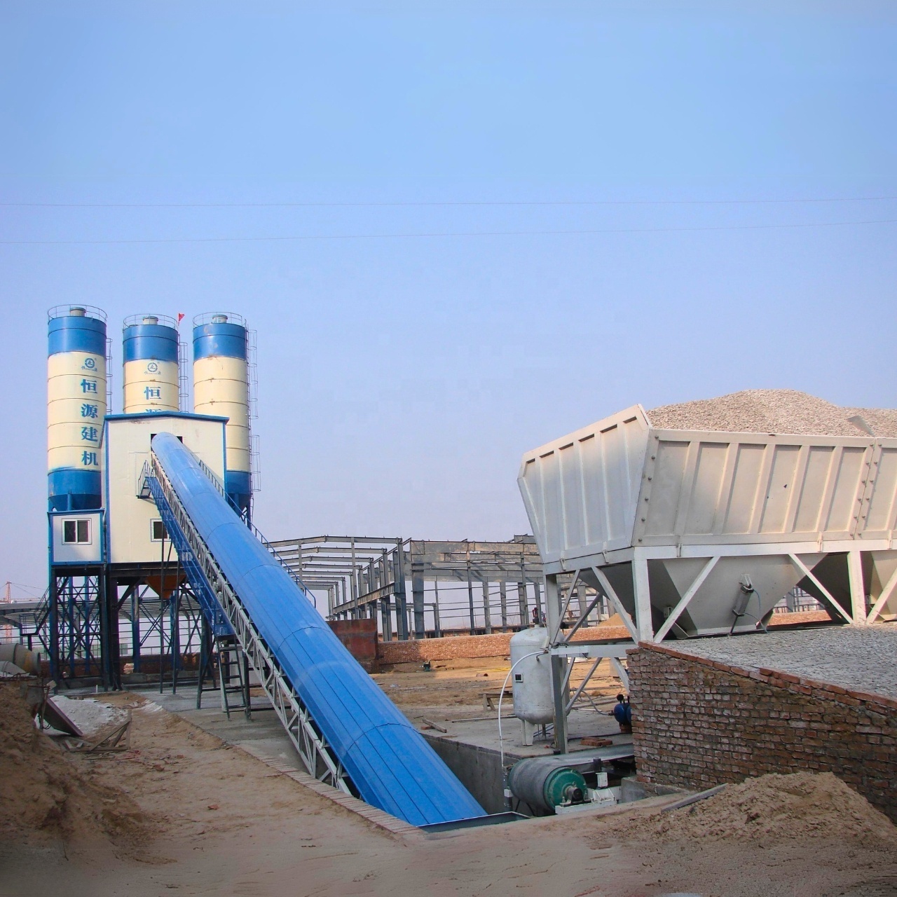 Fully automatic Ready Concrete Mixing Plant With Capacity From 25m3/h to 240m3/h Concrete Batching Plant hopper lift/belt type