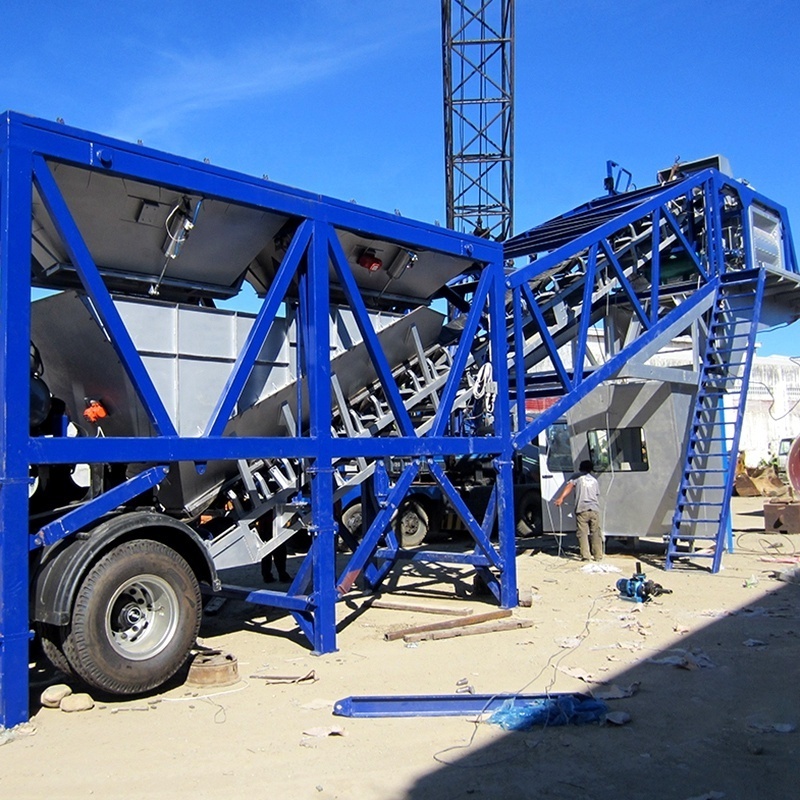 simple foundation quick installation 60m3/h ready mix mobile precast concrete mixing batching plant with china factory price