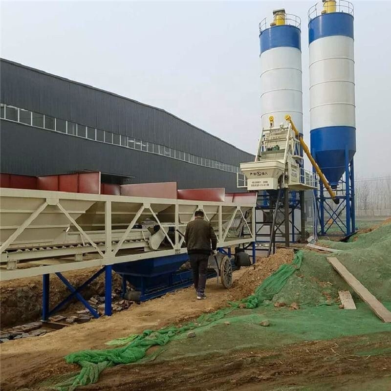 Hot sale factory direct mini ready mixed concrete batching plant with 20ton 40ton 50ton 100ton 200ton cement silos