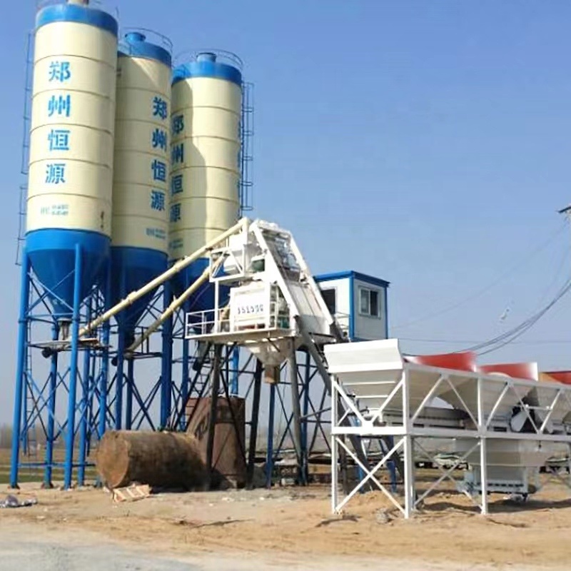 Hot sale factory direct mini ready mixed concrete batching plant with 20ton 40ton 50ton 100ton 200ton cement silos