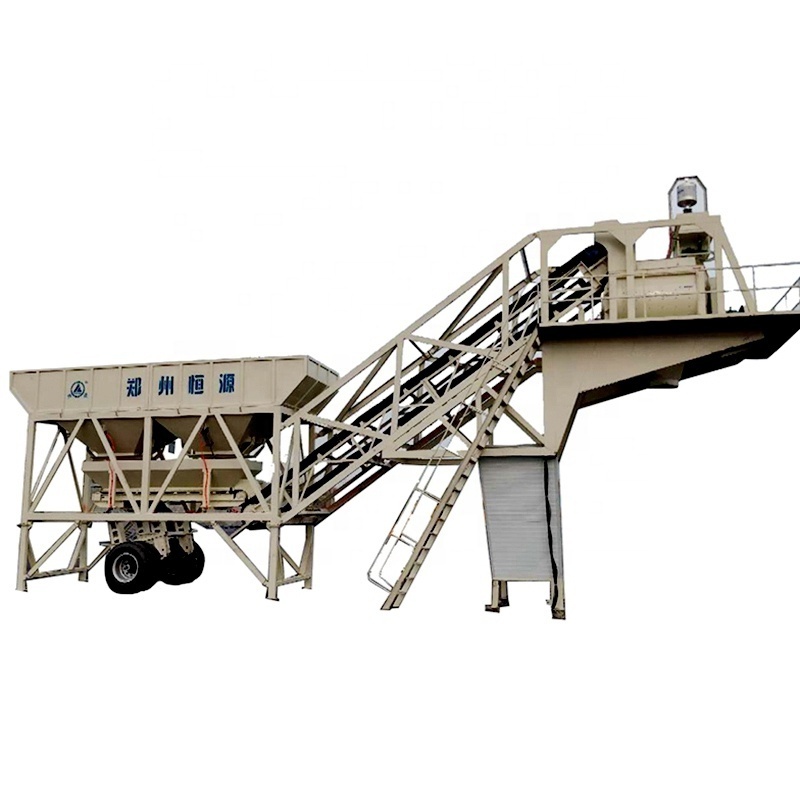 simple foundation quick installation 60m3/h ready mix mobile precast concrete mixing batching plant with china factory price