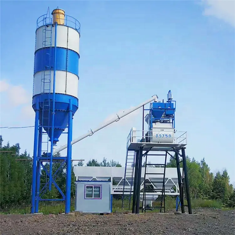 Official Manufacturer HZS50 50 m3/h Concrete Batching Plant With 4 Units Aggregate Storage Hopper