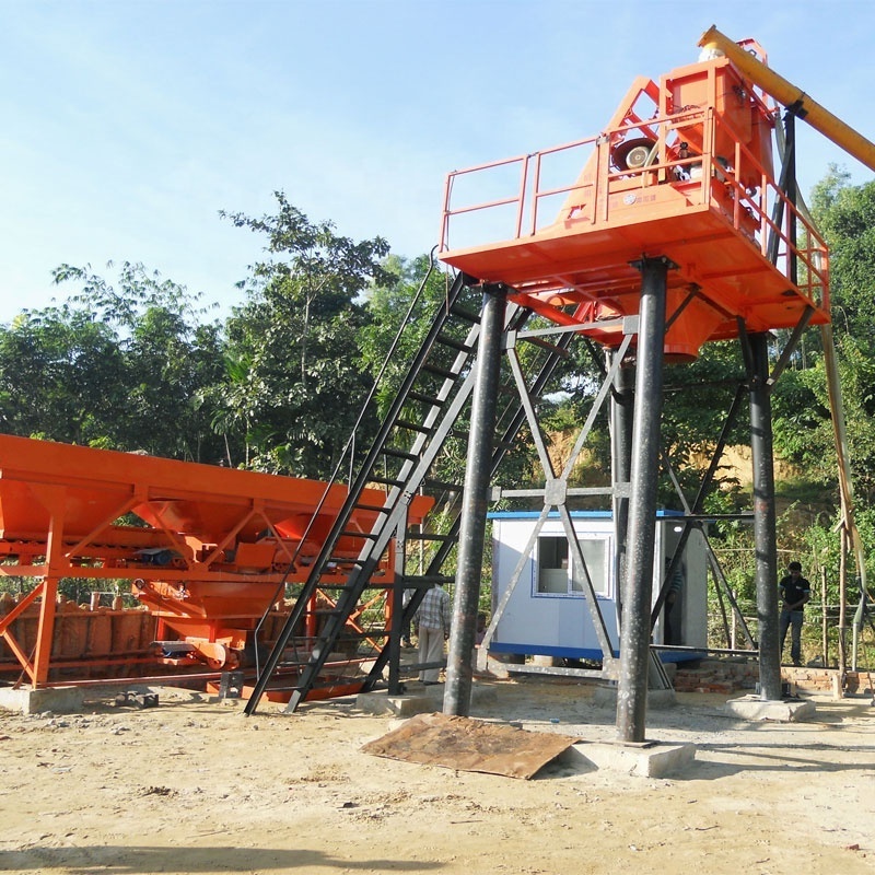 Hot sale factory direct mini ready mixed concrete batching plant with 20ton 40ton 50ton 100ton 200ton cement silos