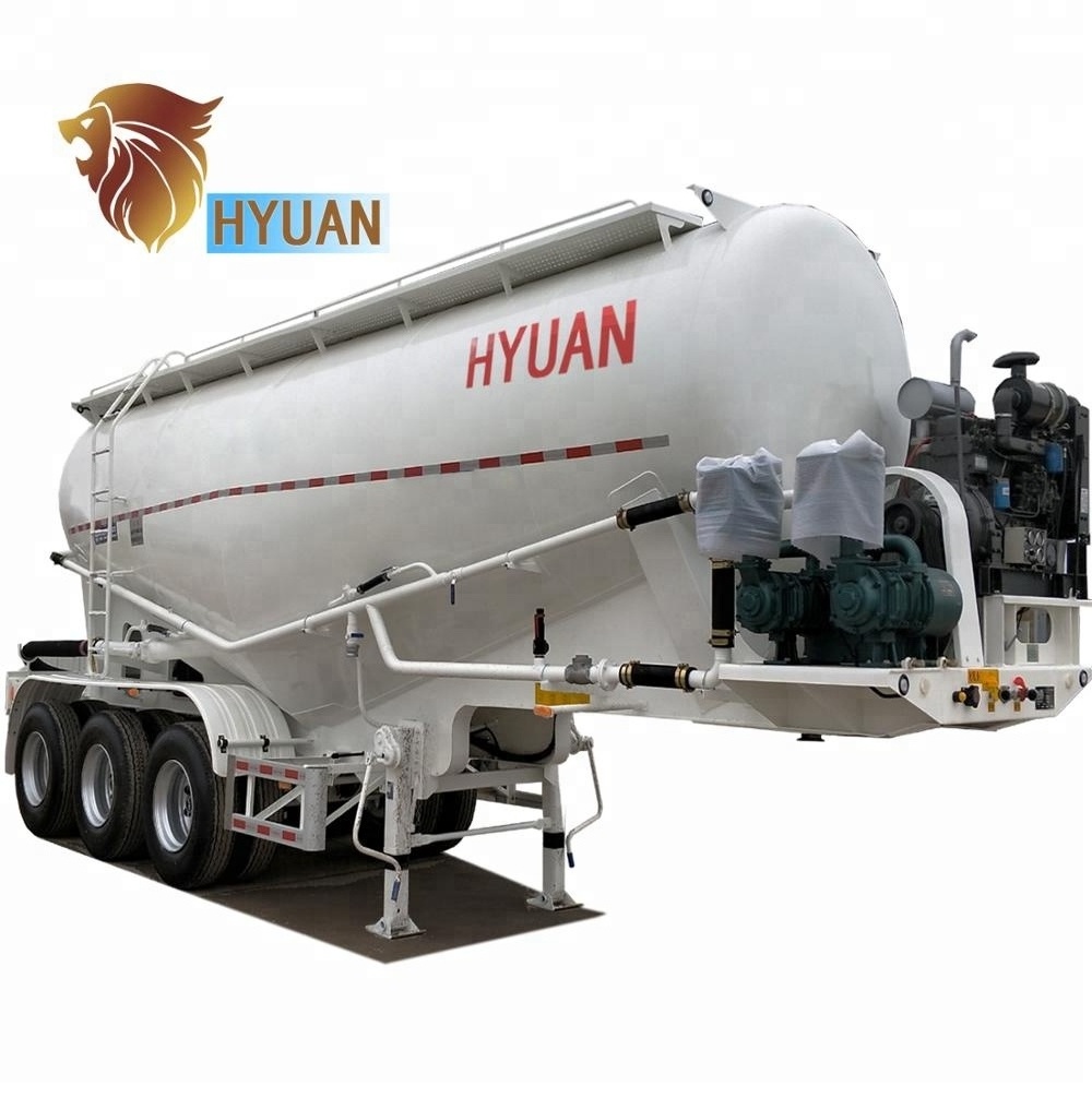 HYUAN 3 Axle bulk powder cement tanker/ Dry Bulk Cement Tanker Truck for sale