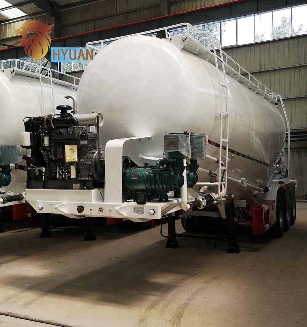 HYUAN 3 Axle bulk powder cement tanker/ Dry Bulk Cement Tanker Truck for sale