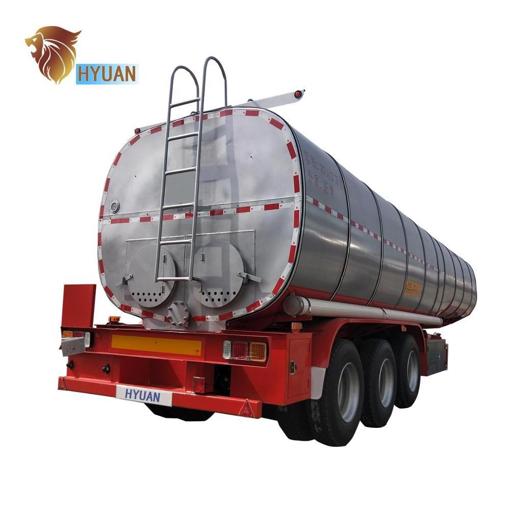 Asphalt Liquid Bitumen Heating Storage Truck Trailer / Bitumen Tank