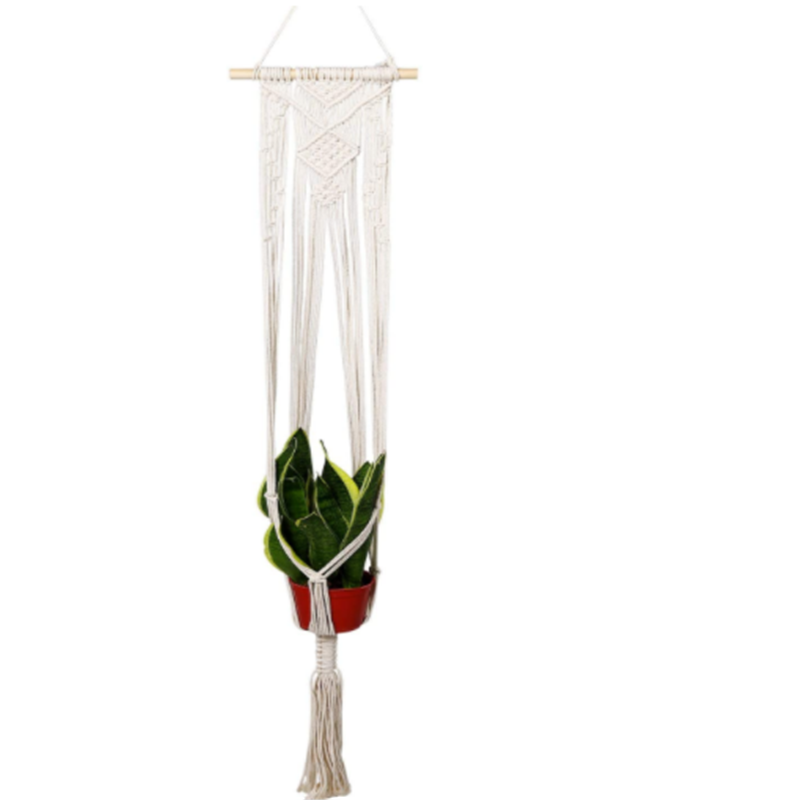 Indoor Wall Hanging Planter Basket Long Flower Pot Holder Boho Home Decor Macrame Plant Hanger