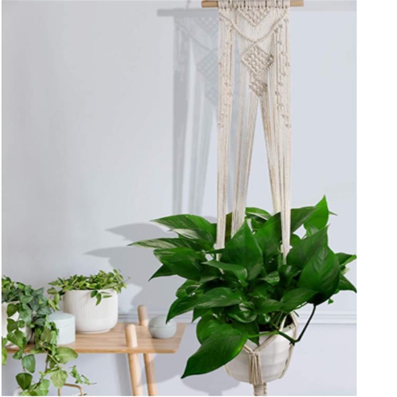 Indoor Wall Hanging Planter Basket Long Flower Pot Holder Boho Home Decor Macrame Plant Hanger