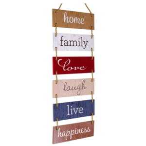 Home Family Love Laugh Live Happiness Hanging Wood Wall Decoration Large Hanging Wall Sign Rustic Wooden Decor