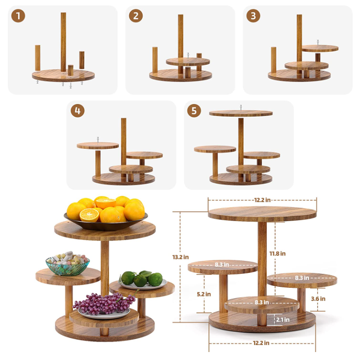 Wholesale Custom top selling Wood cake stand with Tiered Tray decoration Farmhouse tiered tray decoration