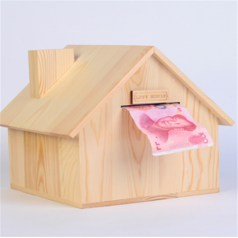 Decorative Wooden Shadow Box Frame High Quality Coin Bank Piggy Banks for Adults Natural Wooden Money Box