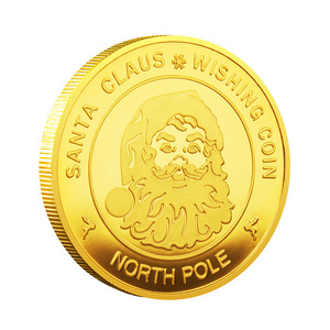 Wholesale Custom Designs New Wishing Coin Merry Christmas Happy Holidays Santa Claus Gold European coins