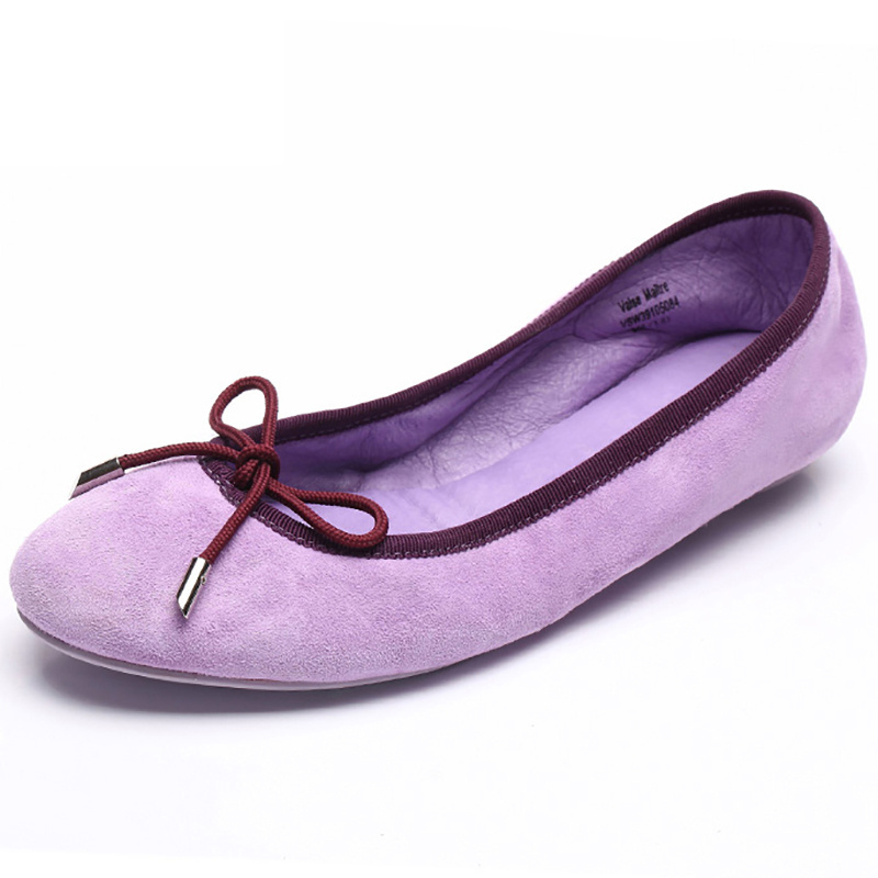 Private Label Round Toe Outdoor Slip On Foldable Shoes Women Ballerina Flats